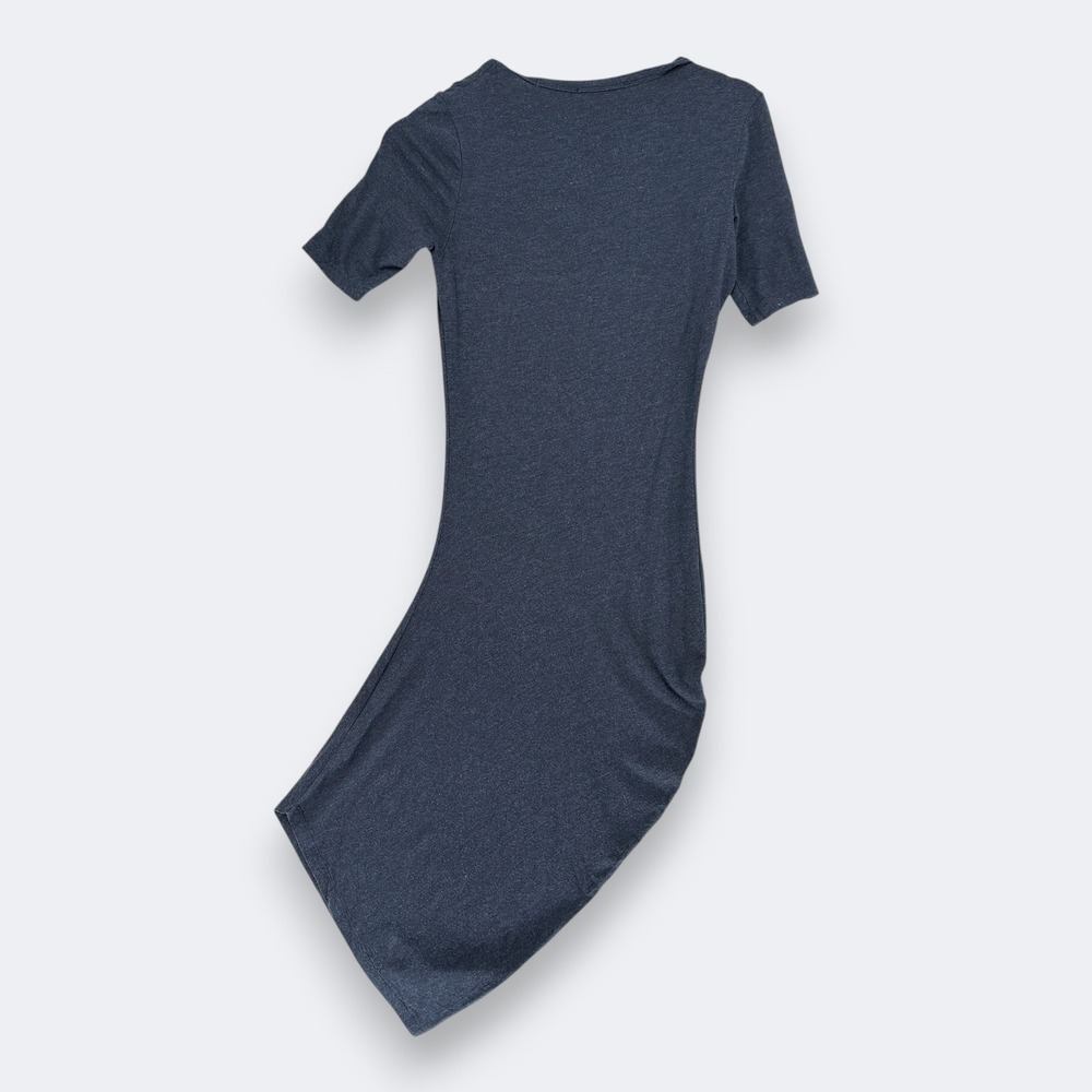 T by Alexander Wang Womens V-Neck Bodycon Midi Dress XS Dark Grey Minimalist